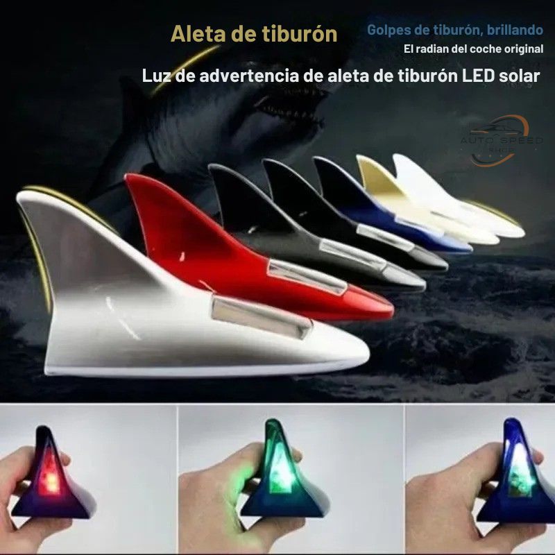 🦈 Solar LED Shark Antenna + Alarm Simulator