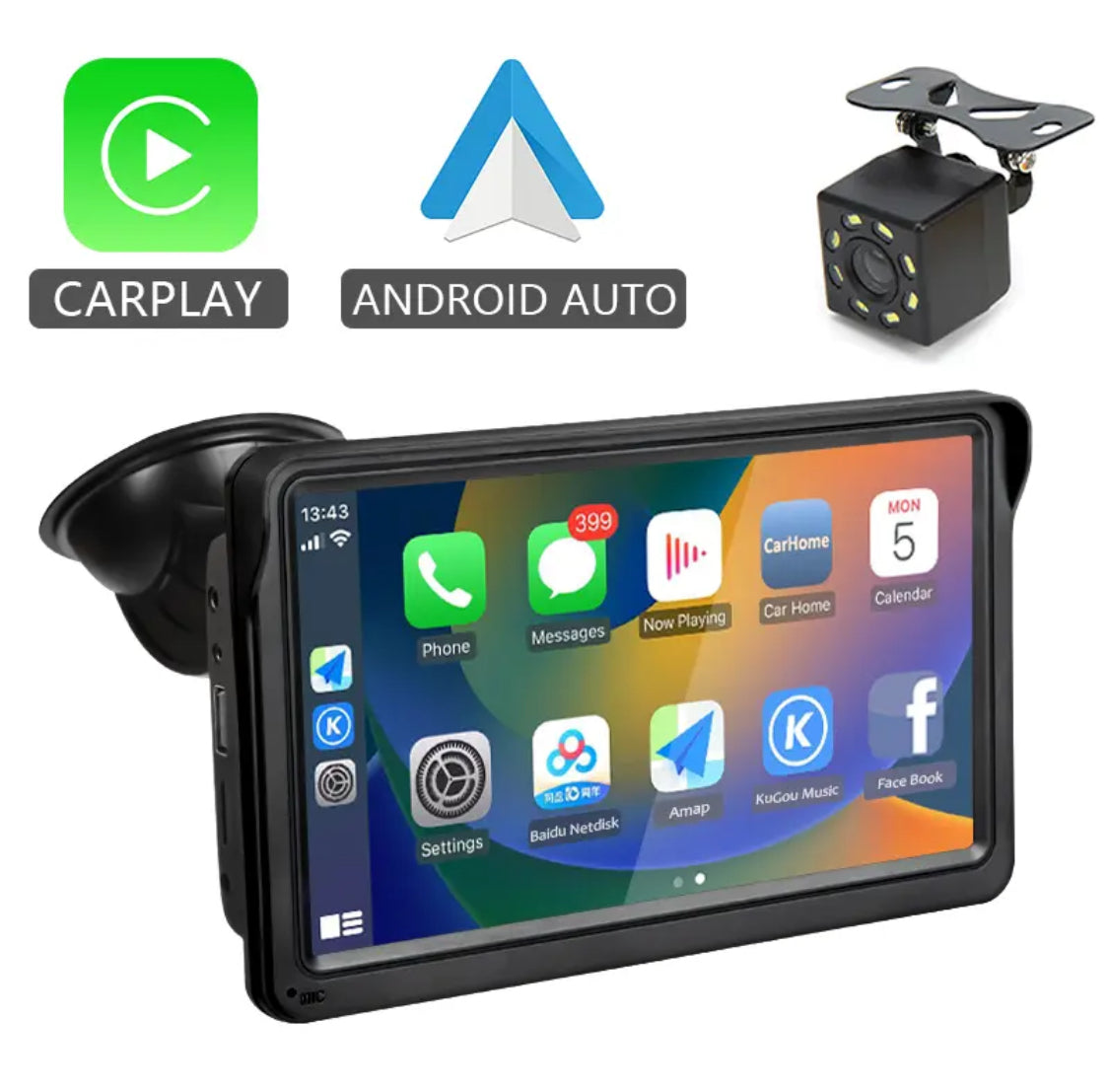 Universal Multimedia Display with CarPlay and Android Auto | + Exclusive Gift