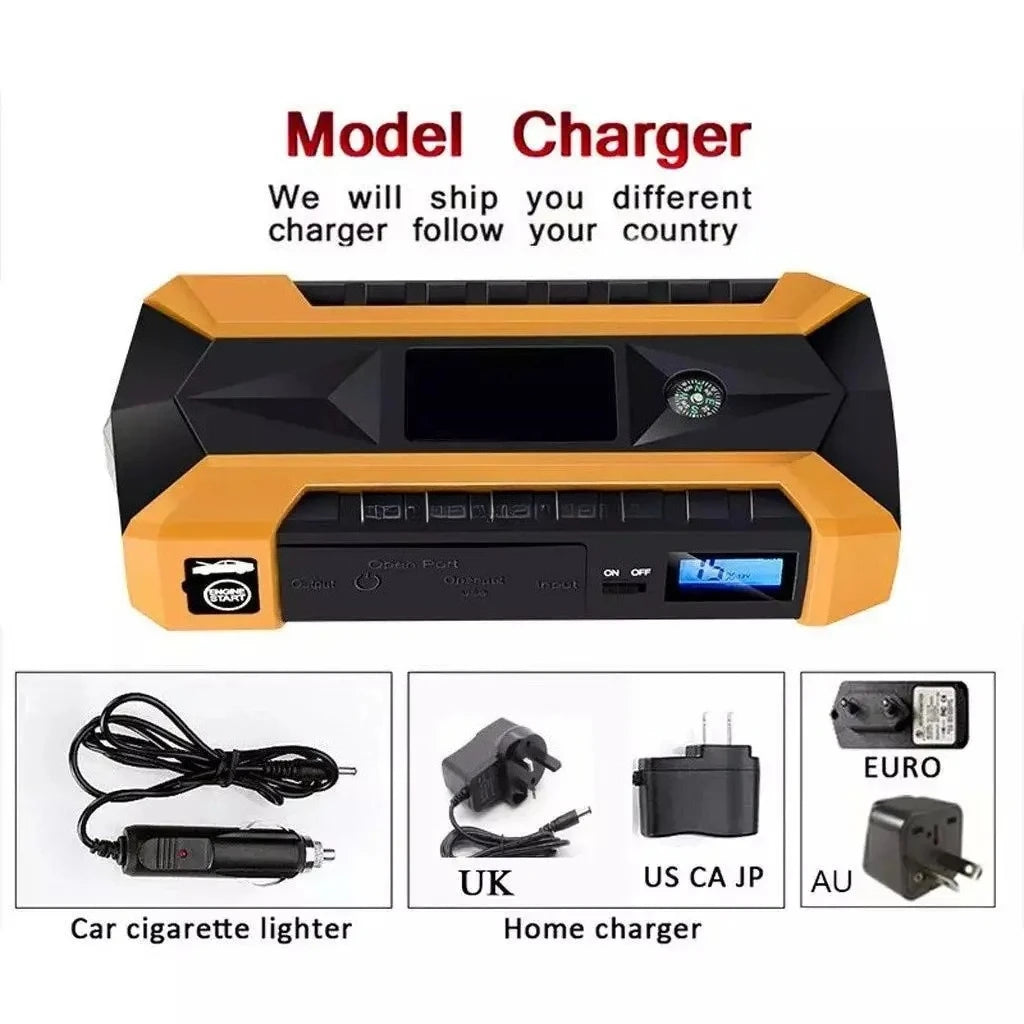 4-in-1 Car and Motorcycle Battery Jump Starter 🚗⚡ Air Pump + FREE SHIPPING
