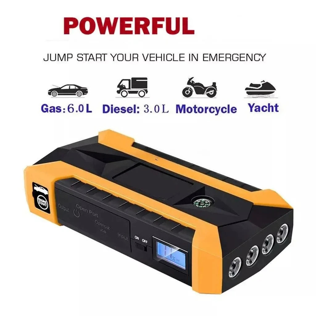4-in-1 Car and Motorcycle Battery Jump Starter 🚗⚡ Air Pump + FREE SHIPPING