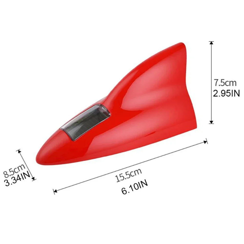 🦈 Solar LED Shark Antenna + Alarm Simulator