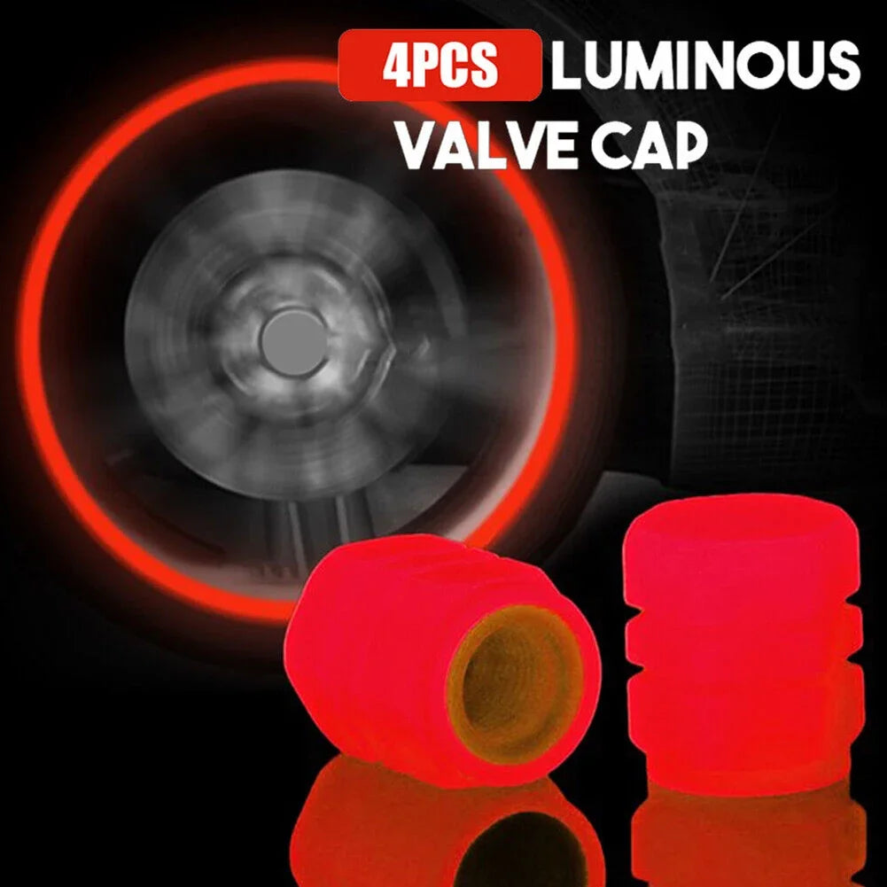 Universal Fluorescent Valve Stem Caps for Cars and Motorcycles - FREE SHIPPING
