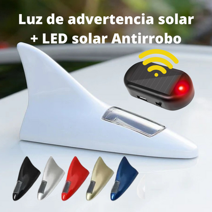 🦈 Solar LED Shark Antenna + Alarm Simulator 