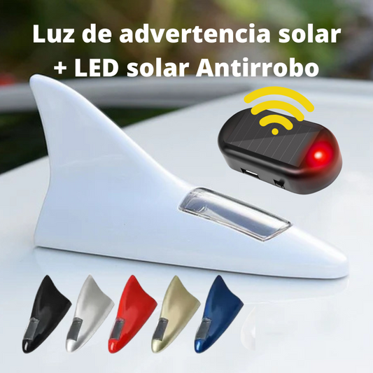 🦈 Solar LED Shark Antenna + Alarm Simulator 