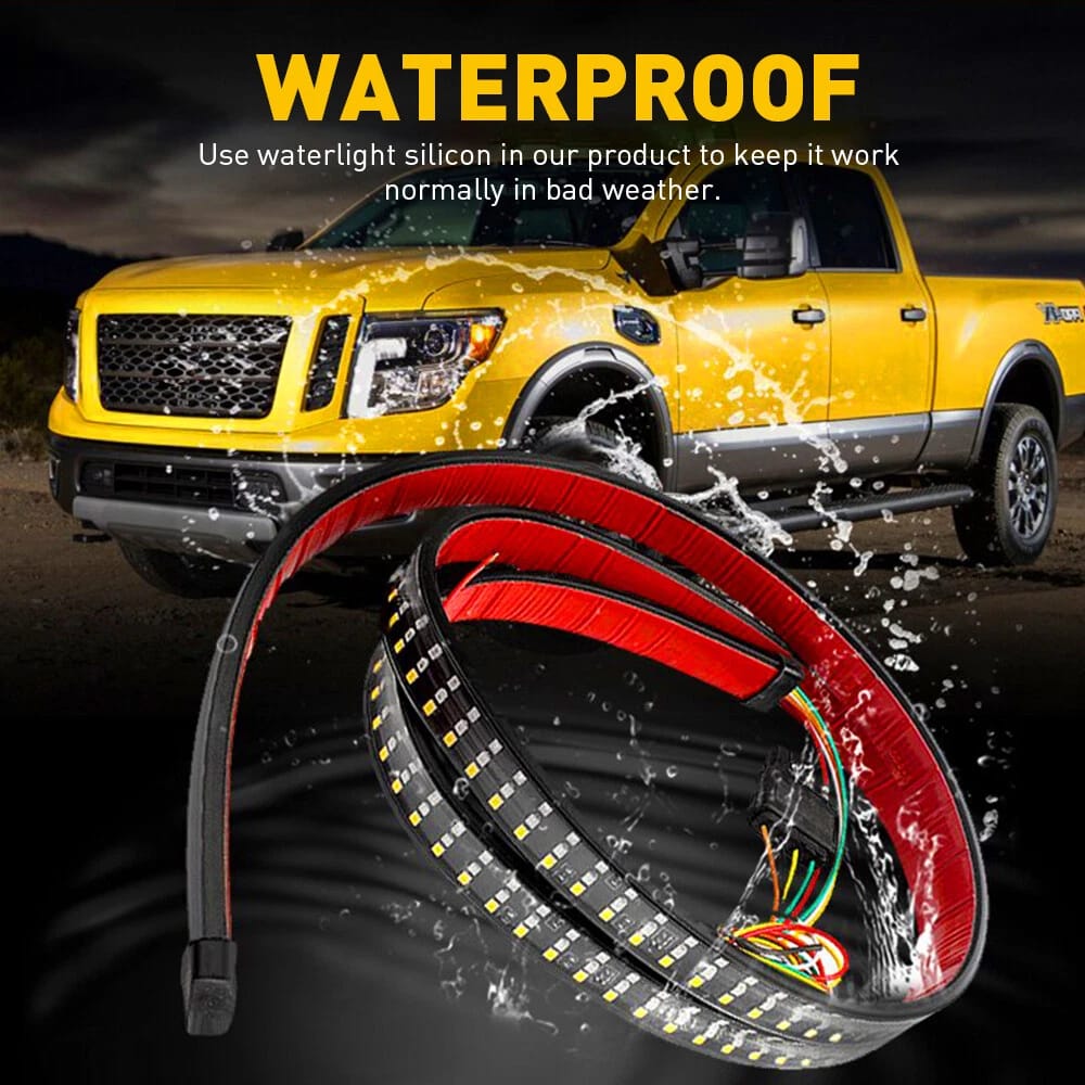 IP67 waterproof LED tailgate light bar for snow, rain and extreme winter conditions